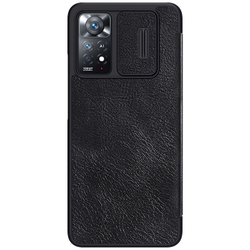 Кожаный чехол книжка от Nillkin для Xiaomi Redmi Note 11 Pro Global и Redmi Note 12 Pro 4G, серия Qin Pro Leather с защитной шторкой для камеры