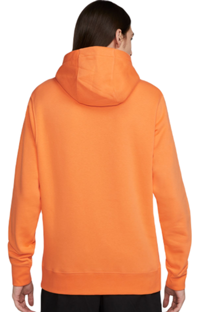 Мужская теннисная кофта Nike Sportswear Club Fleece Pullover Hoodie - bright mandarin/bright mandarin/white