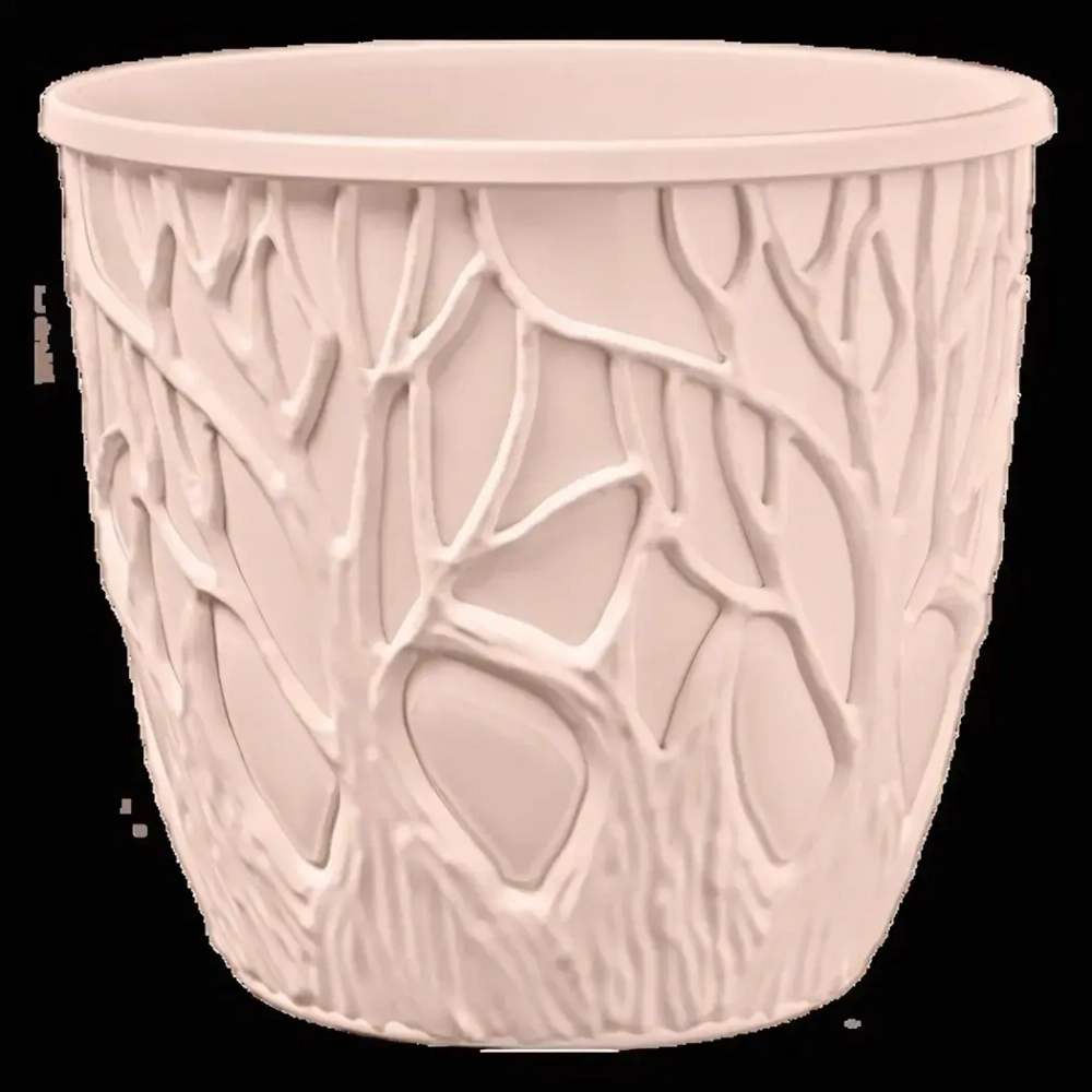 Кашпо для цветов пластиковое 3,5л d-19.5 см «Форест» Пудровый
