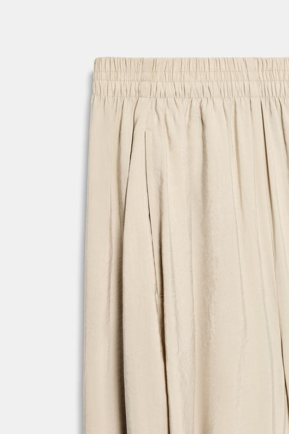 ZARA БРЮКИ-БАЛЛОНЫ С ЭЛАСТИЧНЫМ ПОЯСОМ. КАМЕННО-СЕРЫЙ