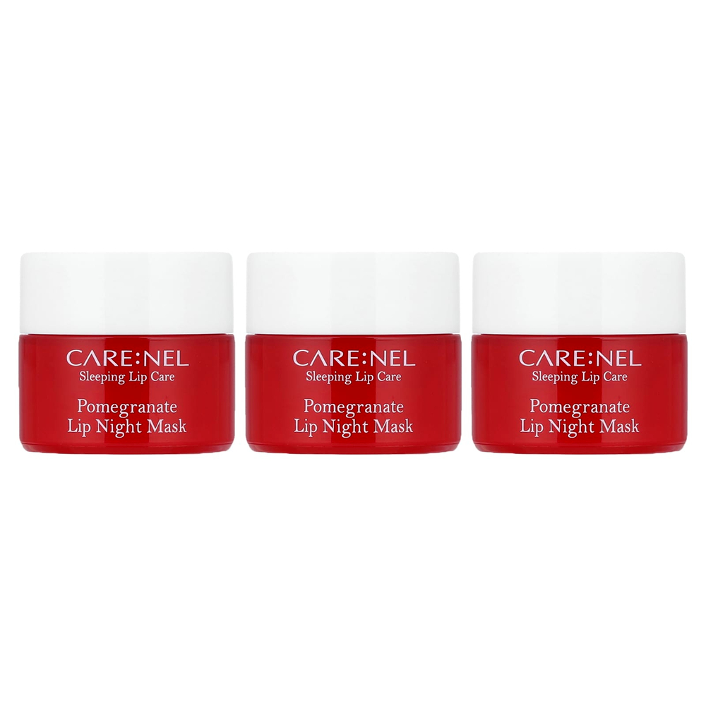 Care:Nel, ночная маска для губ, гранат, 3 шт. по 5 г