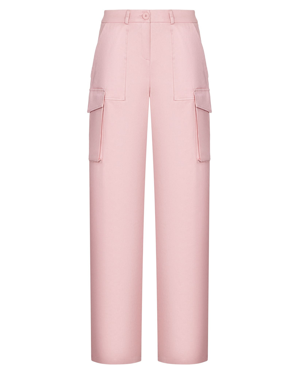 Брюки карго из крепа с накладными карманами, пудровый