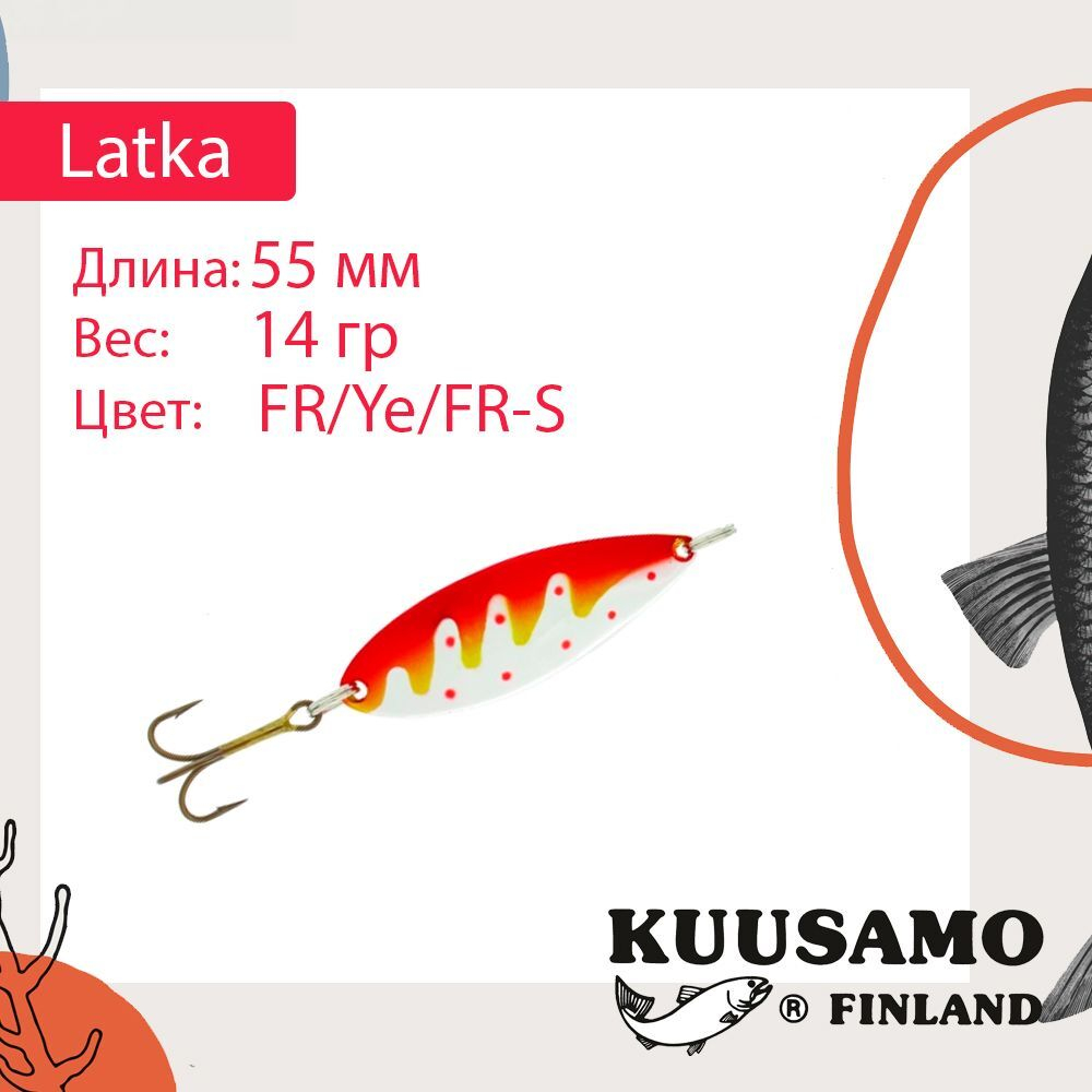 Блесна колебалка Kuusamo Latka 70/14 BLU/R-S