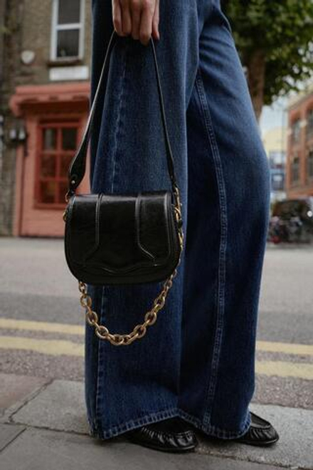 ZARA МИНИ-СУМКА С ЦЕПОЧКОЙ, ЧЕРНЫЙ