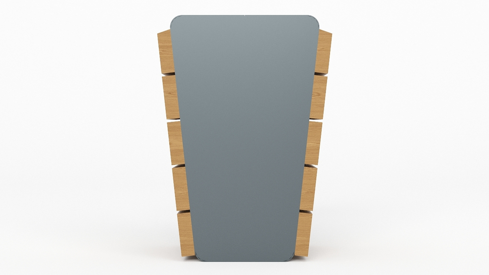 Урна для мусора (сталь дерево) SK00017