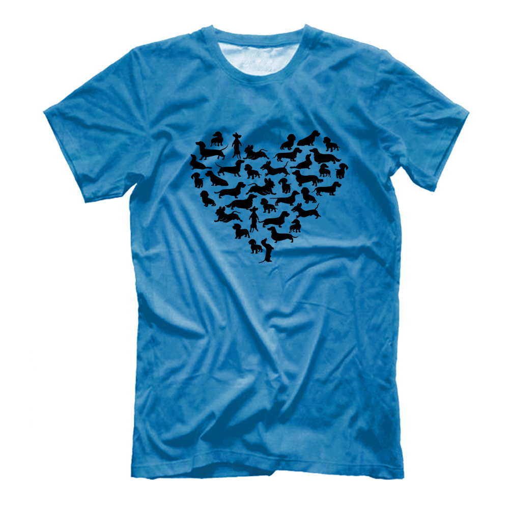 Футболка "Сердце с силуэтами такс"