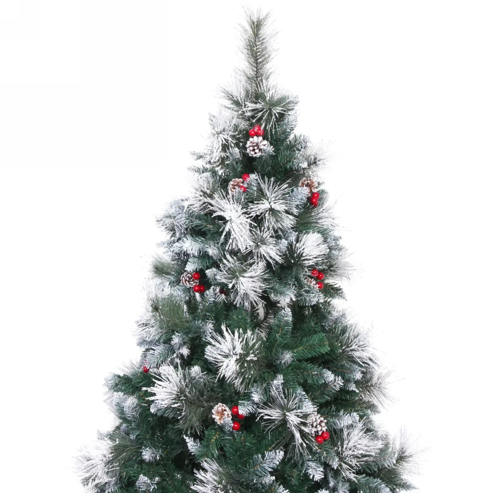 Ёлка «Роскошная» 180 см, ПВХ+леска, шишки, ягоды, иней (723 веток) (SZ809AA-180)
