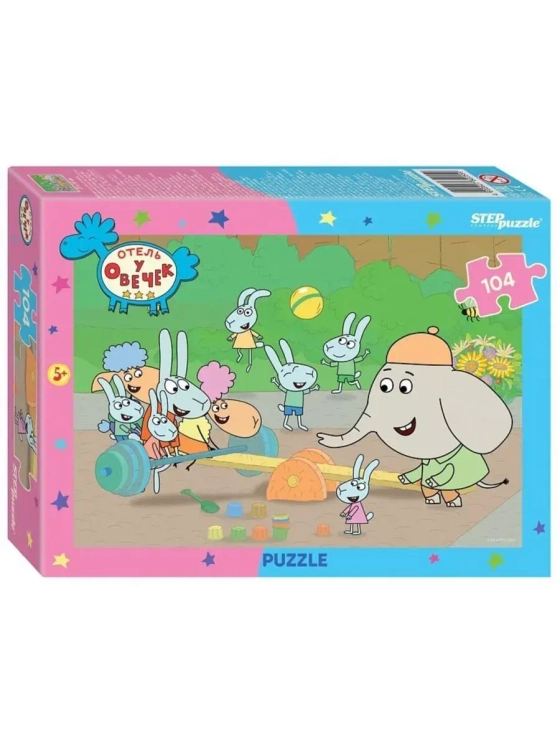 Пазл для детей 4 5 6 7 лет Отель у овечек 104 элемента