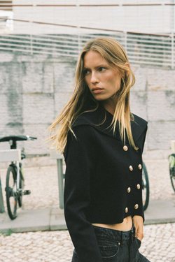 ZARA КОРОТКИЙ КАРДИГАН НА ЗАПÁХЕ, ЧЕРНЫЙ