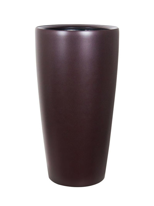 Кашпо Lechuza "Rondo Complete espresso metallic" (пластик), D40xH75 см