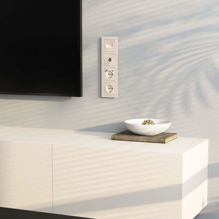 ТВ-розетка оконечная Werkel айвори акрил W1183043 4690389197130