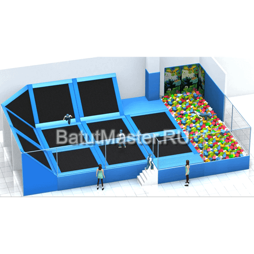 Батутная арена "Голубая лагуна" 14,2x9,3x3 м