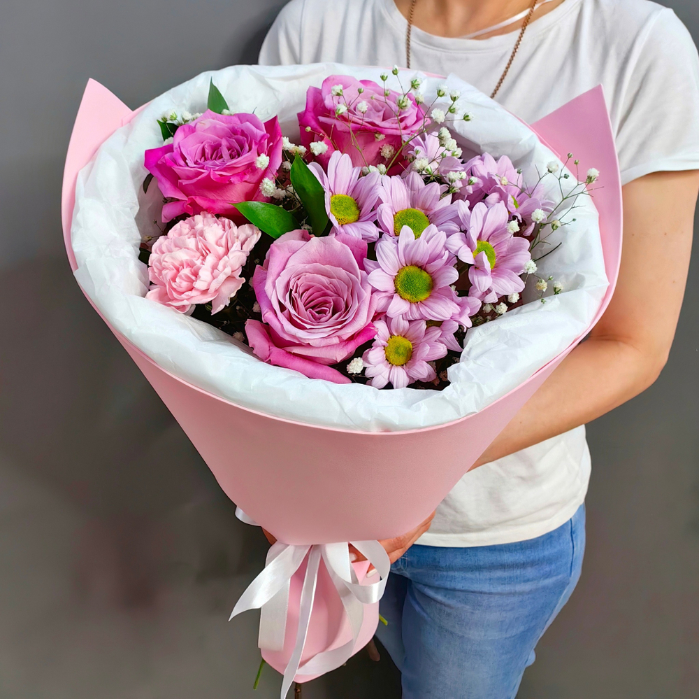 Авторский букет в сиреневой гамме