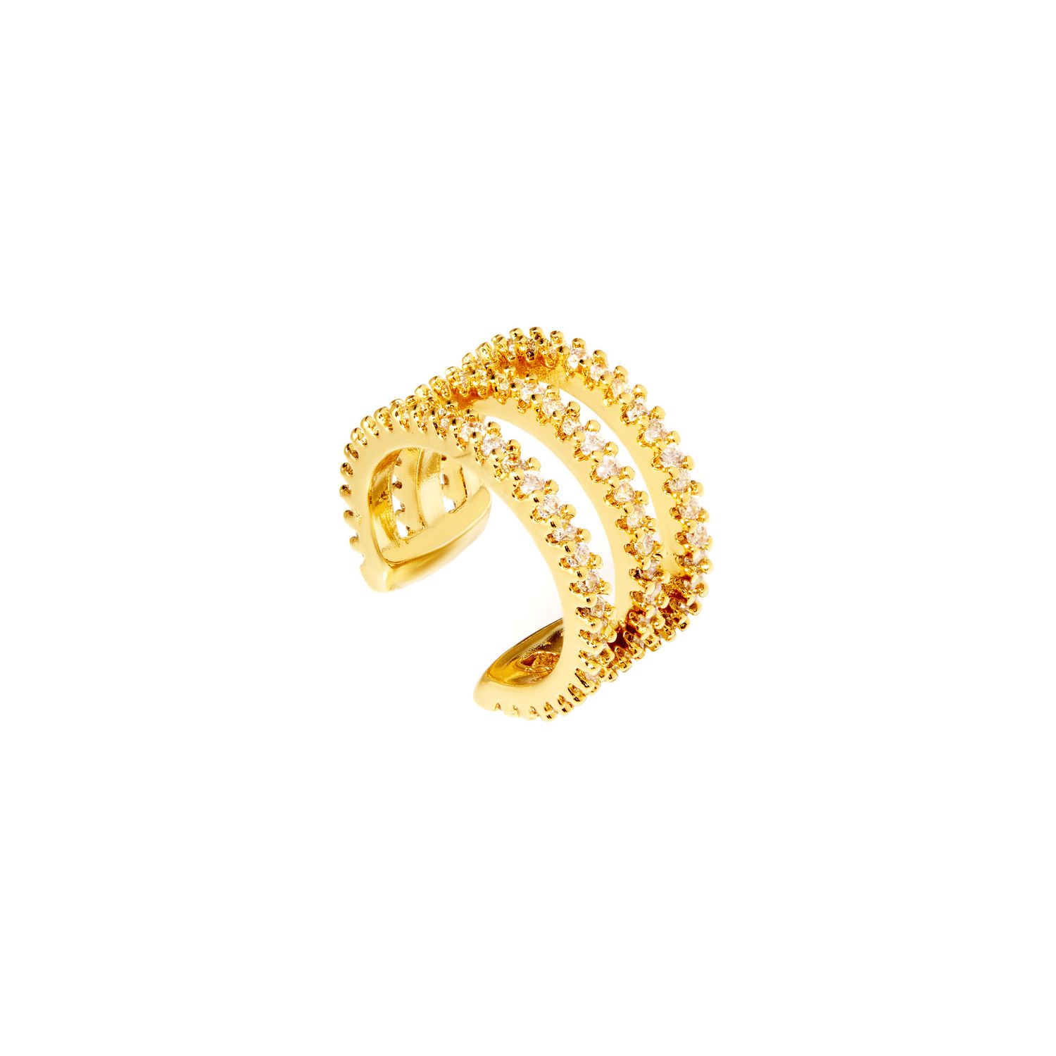 Кафф Triple Crystal Cuff - Gold