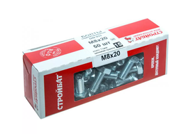 Оцинкованные болты Стройбат DIN 933 М8х20 50 шт. 2630029 / 00 5431