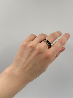 Кольцо с красной и чёрной эмалью Joan Rivers