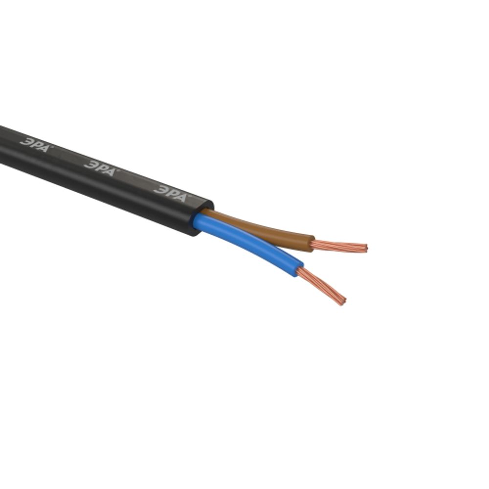 Провод ЭРА ШВВП 2х0,75 мм2 20м чёрный