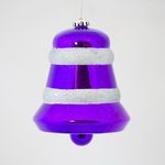 Большая елочная игрушка "Колокольчик объемный" фиолетовый