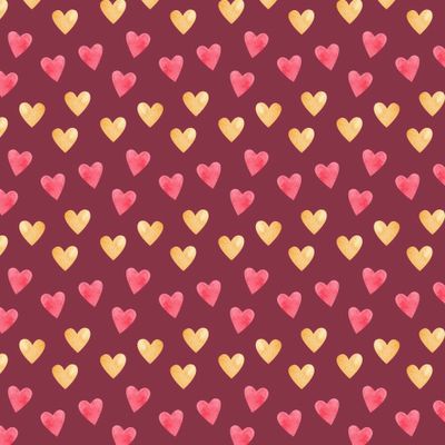 Акварельные сердечки (на бордовом фоне)