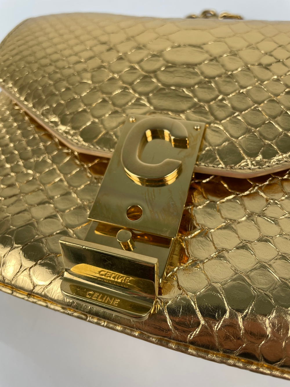 Сумка Celine C bag small in Python Gold