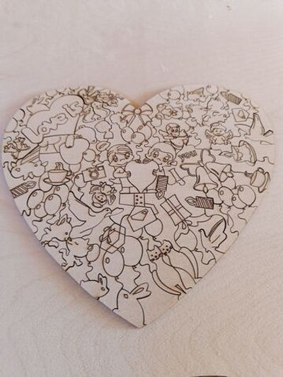 Пазлы Сердце, деревянные, 23*20см, ручная работа