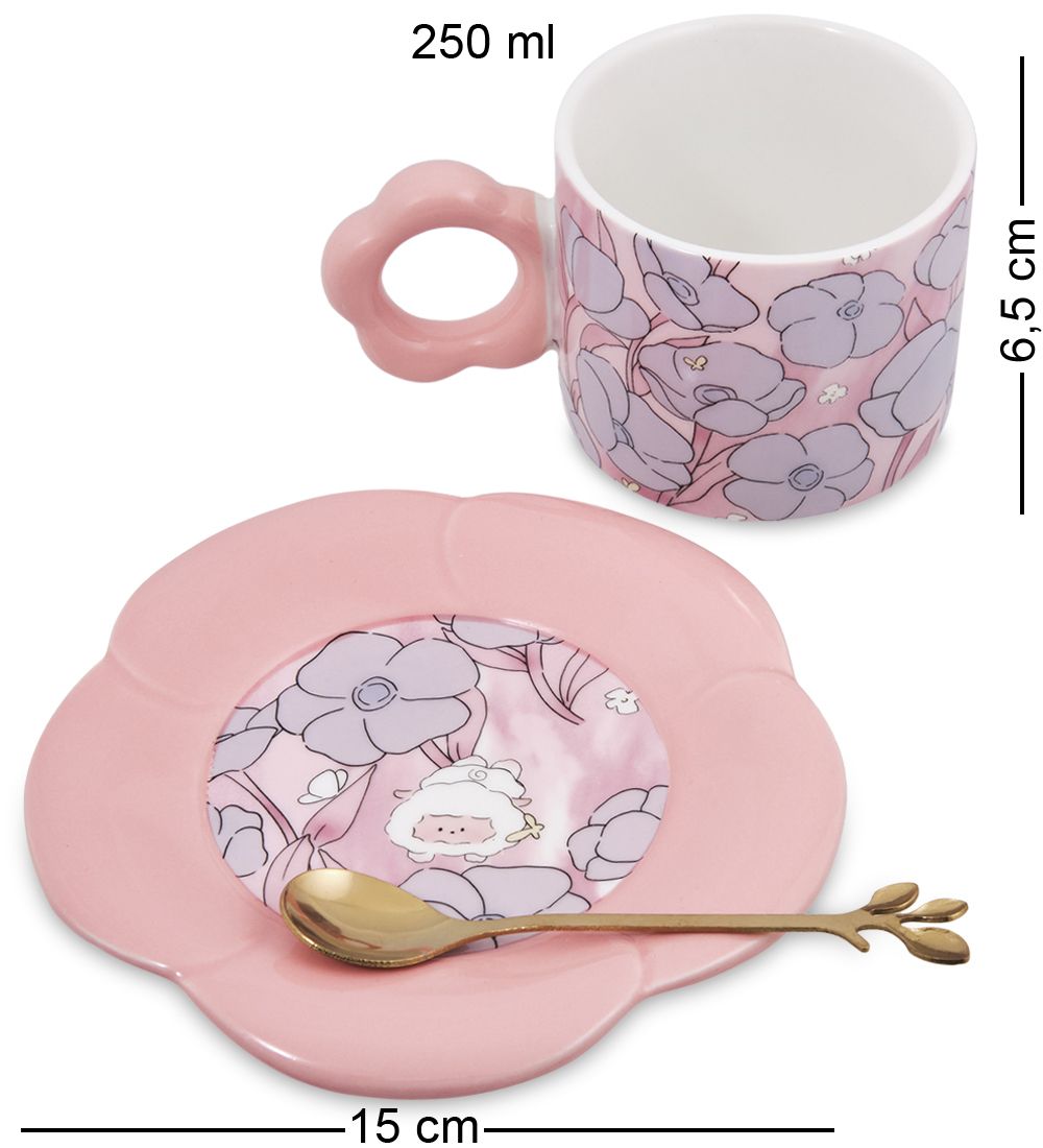 MUG-422/3 Чайная пара «Пушистик в цветах»