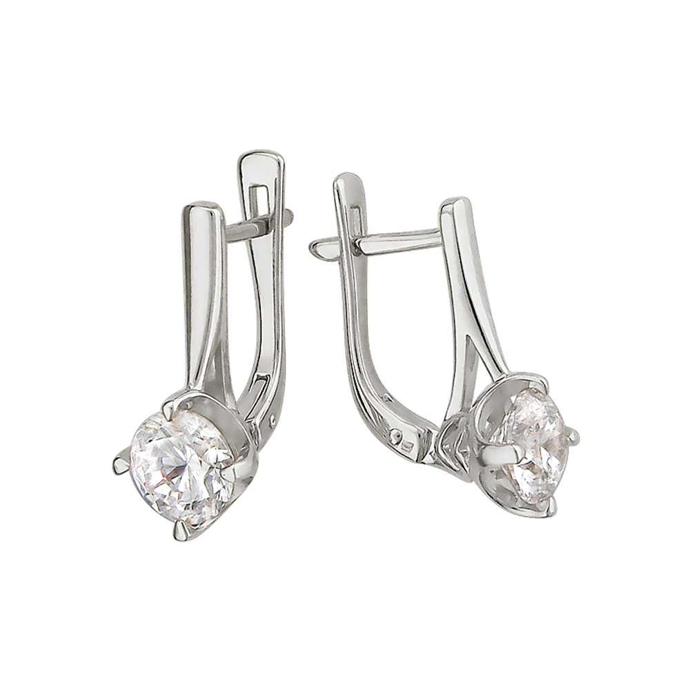 Серьги с кристаллами Swarovski из белого золота 585 пробы JA-S-1С129288