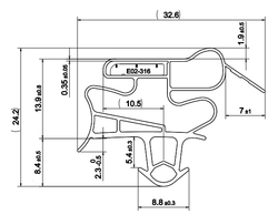 Уплотнитель для холодильника Electrolux ERB34098W м.к. 705*575 мм (035 АНАЛОГ)