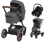 Детская коляска Maxi-Cosi Fame 3 в 1 с автокреслом CabrioFix Essential black Twillic Graphite/графит