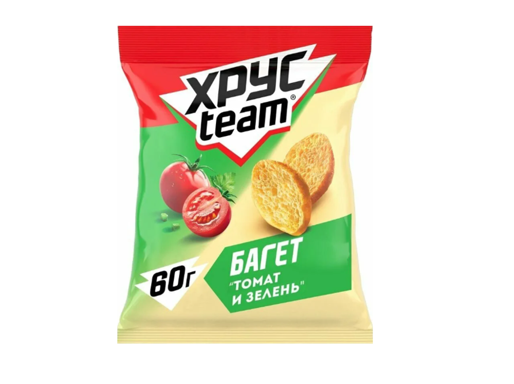 Сухарики Хрусteam Багет Томат и зелень, 60г