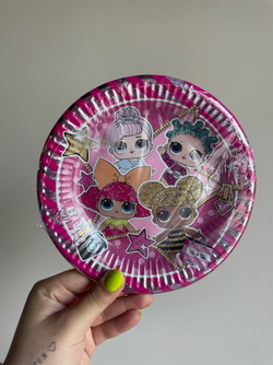 Тарелки Куклы ЛОЛ (LOL), 20 см, 8 шт., 1 уп.