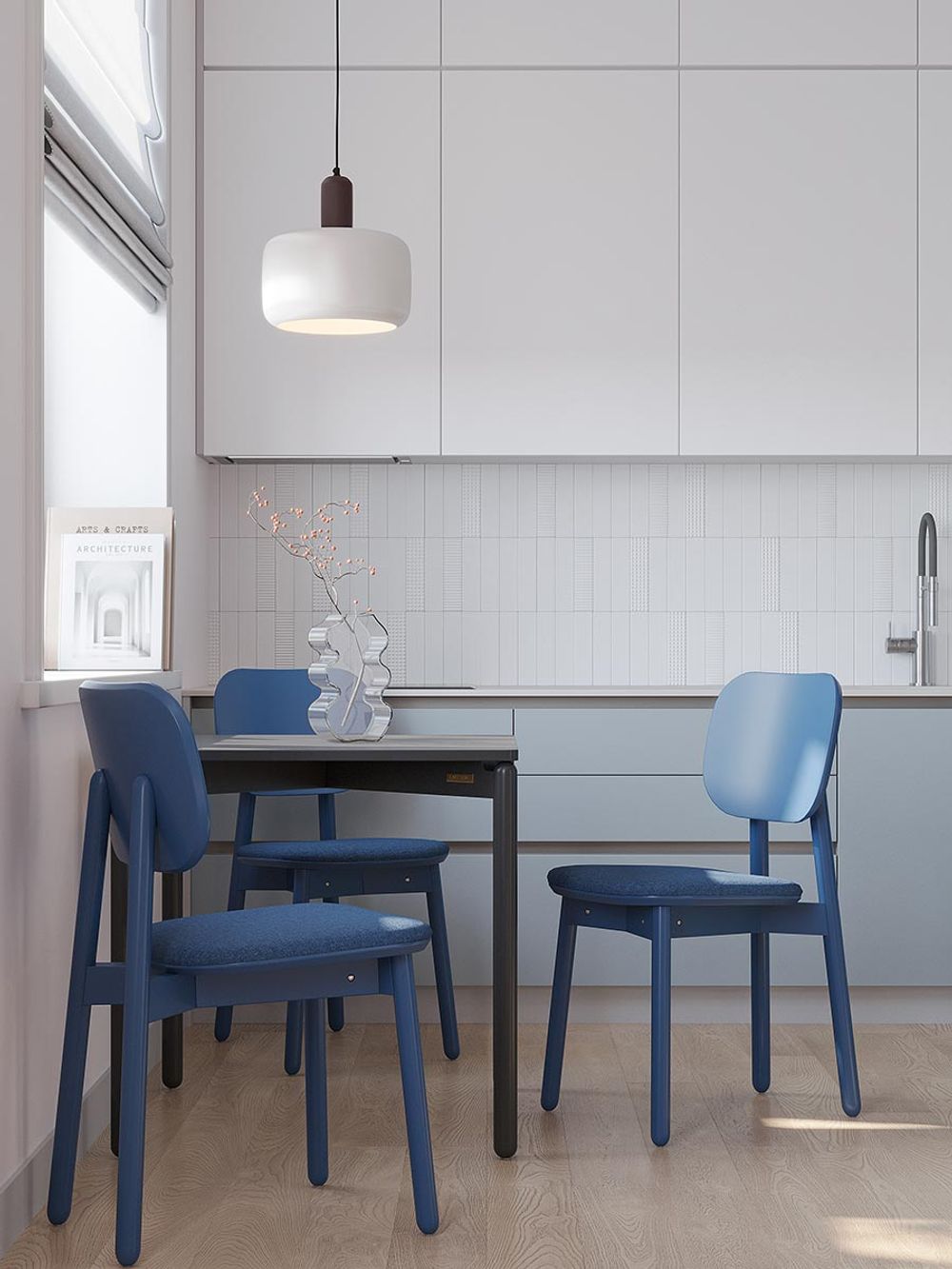 Стул Saga, рогожка, синий