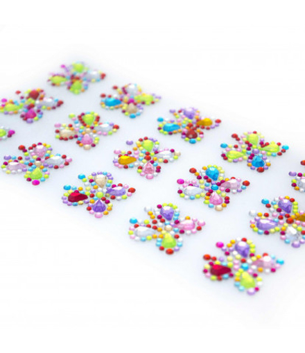 Стразы самоклеющиеся бабочки разноцветные 15 шт