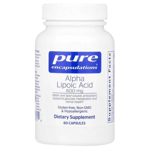 Pure Encapsulations, Альфа-липоевая кислота, 600 мг, 60 капсул