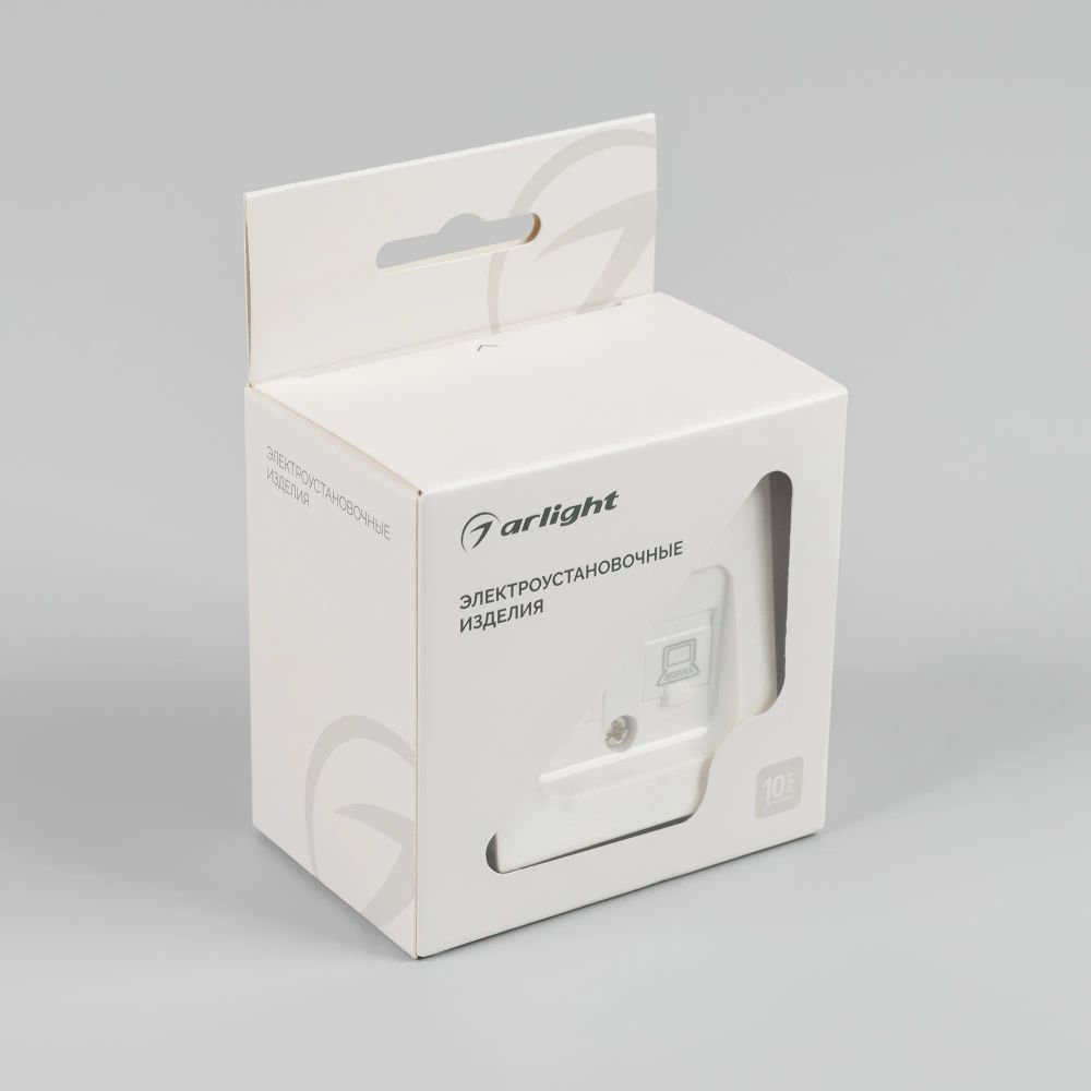 Механизм компьютерной розетки двойной SCT-MPC2-PL-WH-V (RJ-45, CAT6) (Arlight, -) 049854