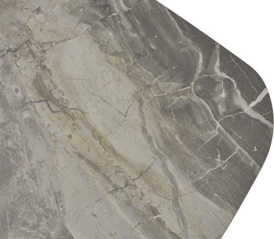 Стол MAGNUS 180 KL-80 Серый мрамор, итальянская керамика / Темно-серый каркас