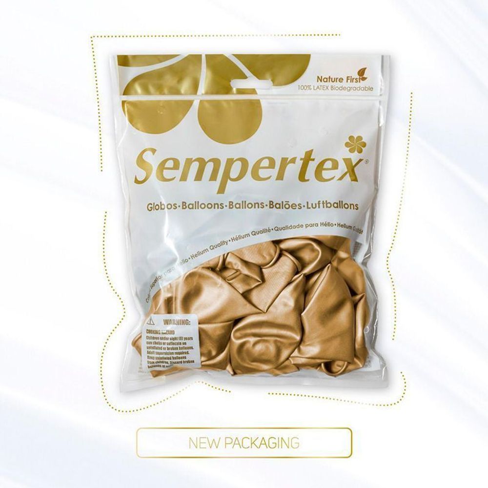 Шар (12"/30 см) Рефлекс Золото, (Зеркальные шары) / Reflex Gold 50 шт.