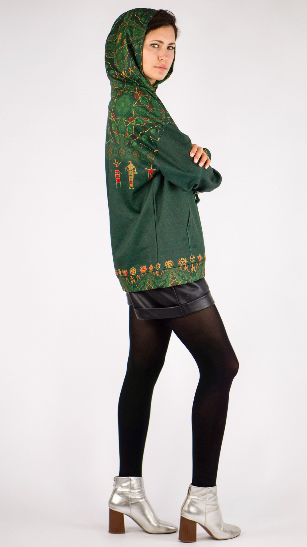 Худи «Петроглифы», принт по мотивам наскальных рисунков североамериканских индейцев