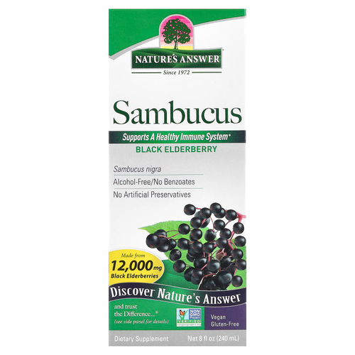 Nature's Answer, Sambucus, черная бузина, без спирта, 2500 мг, 240 мл (8 жидк. Унций)