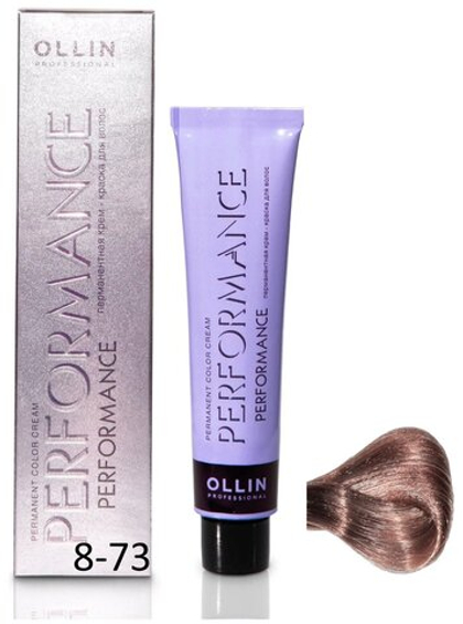 OLLIN PERFORMANCE 8/73 светло-русый коричнево-золотистый 60мл Перманентная крем-краска для волос