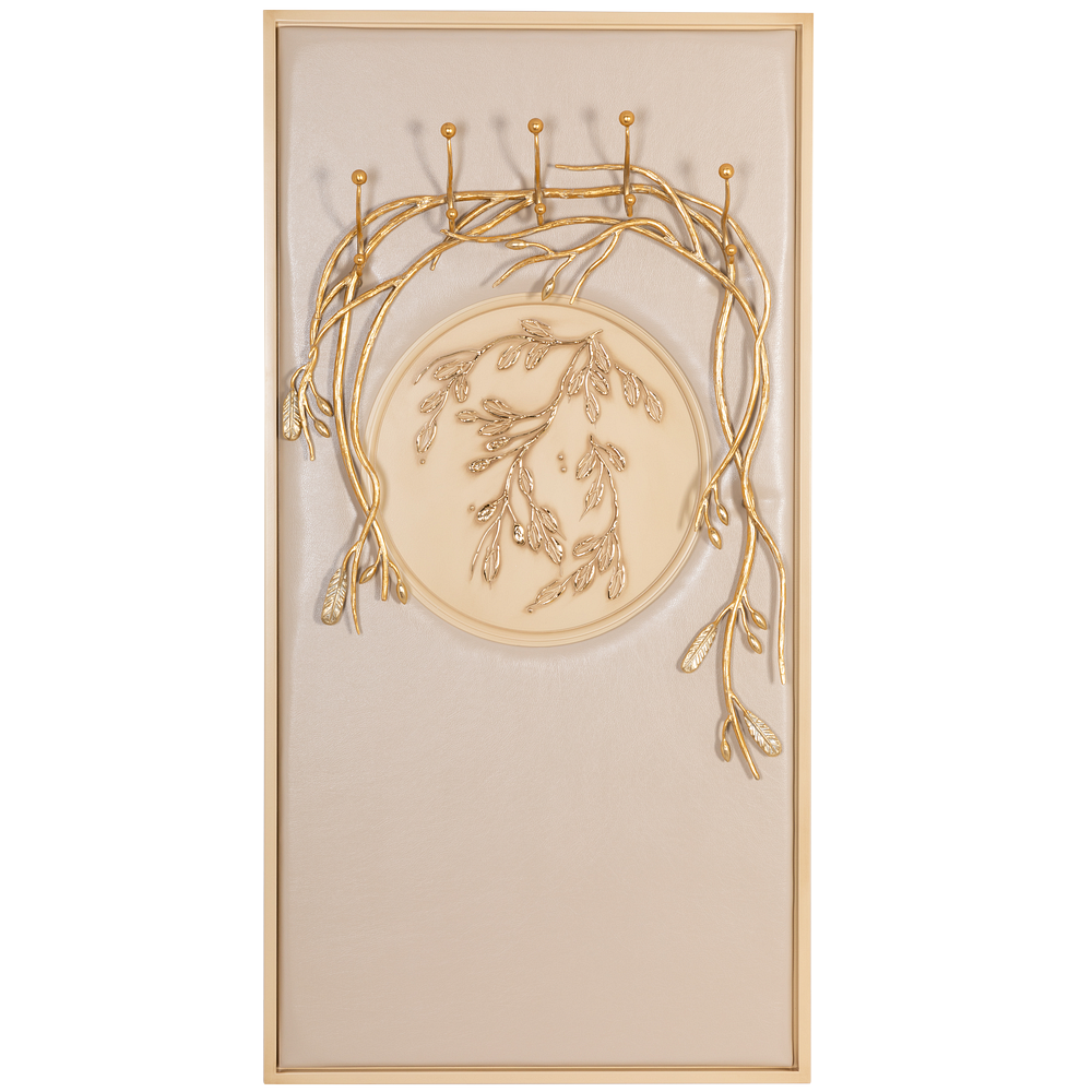 Вешалка настенная Oliva Branch (Олива Бранч) Айвори Мраморное золото