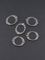 Рамки Металлические Овальные 19,2х14,8 мм с отверстием 12 мм для бусины, цвет: Родий/Золото/Бронза/Медь