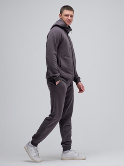 Костюм мужской спортивный на молнии (без начеса). Графит