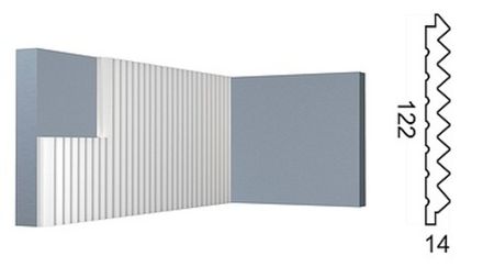 Стеновая панель Контур под покраску, 122x14 мм
