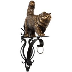 Кронштейн для цветов Кот Лео Бронза
