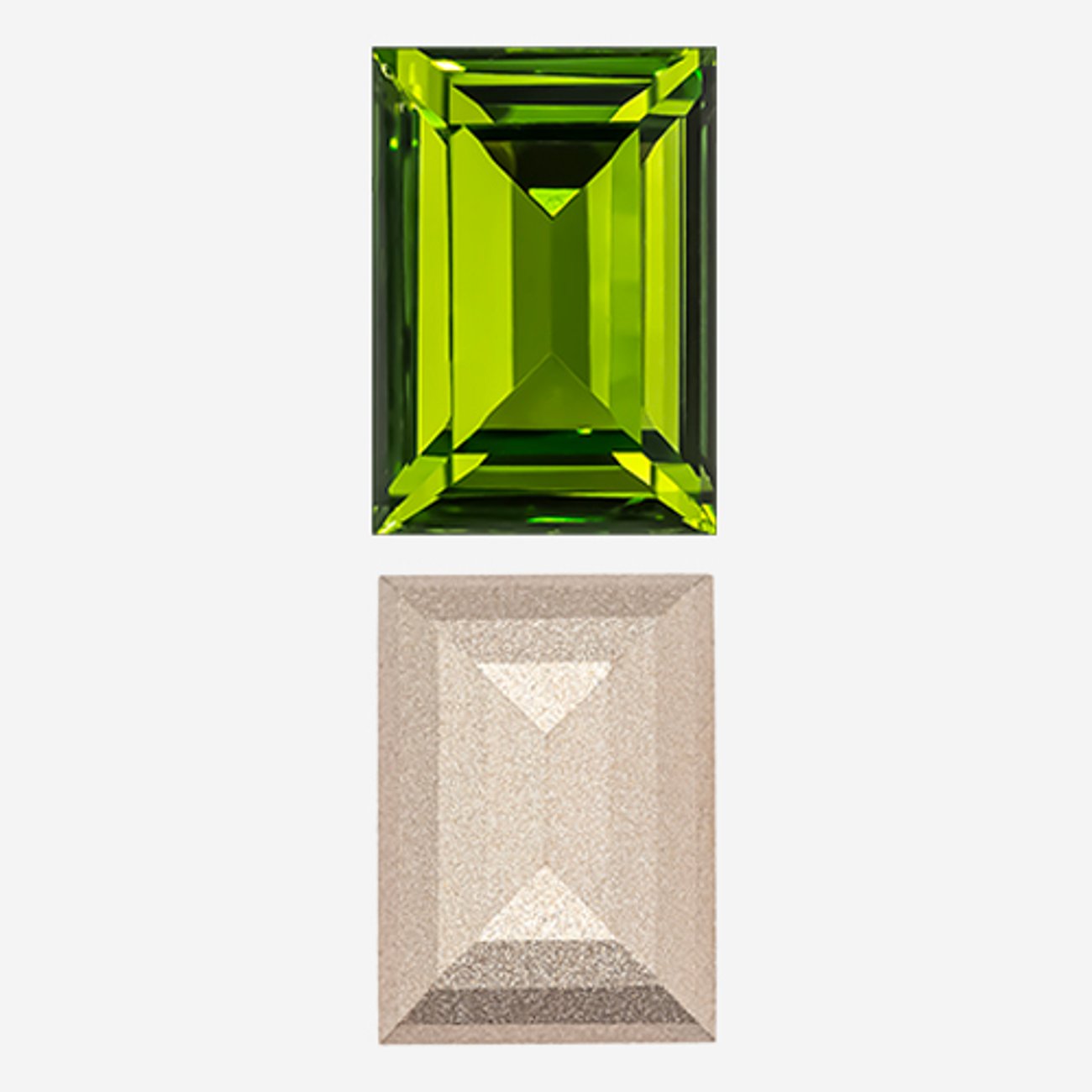 Кристалл Прямоугольник (Step Cut Fancy Stone), оттенок "Оливин"/"Olivine", 18*13мм