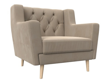 Кресло Брайтон Люкс, SEVEN 729 бежевый, Велюр, 108889