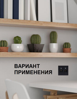 "Аксиома" Механизм розетки низковольтной ПК/ПК 2 гнезда скр.уст. РК2-466 антрацит