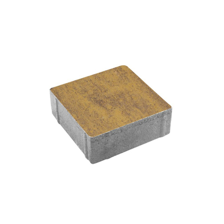 Тротуарная плитка КВАДРАТ 200х200 мм - Листопад гладкий Янтарь