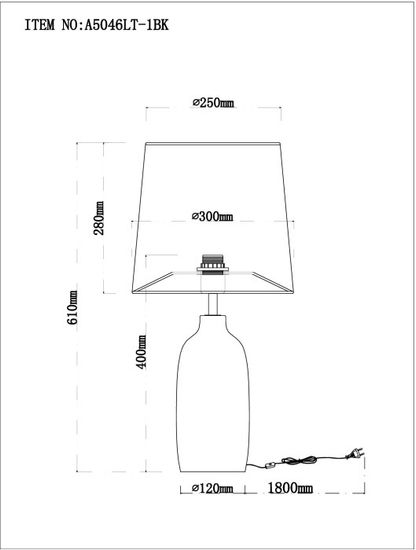 Интерьерная настольная лампа Rukbat A5046LT-1BK